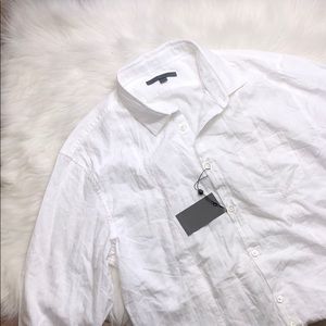 JOHN VARVATOS IVORY WHITE BUTTON DOWN COTTON SHIRT